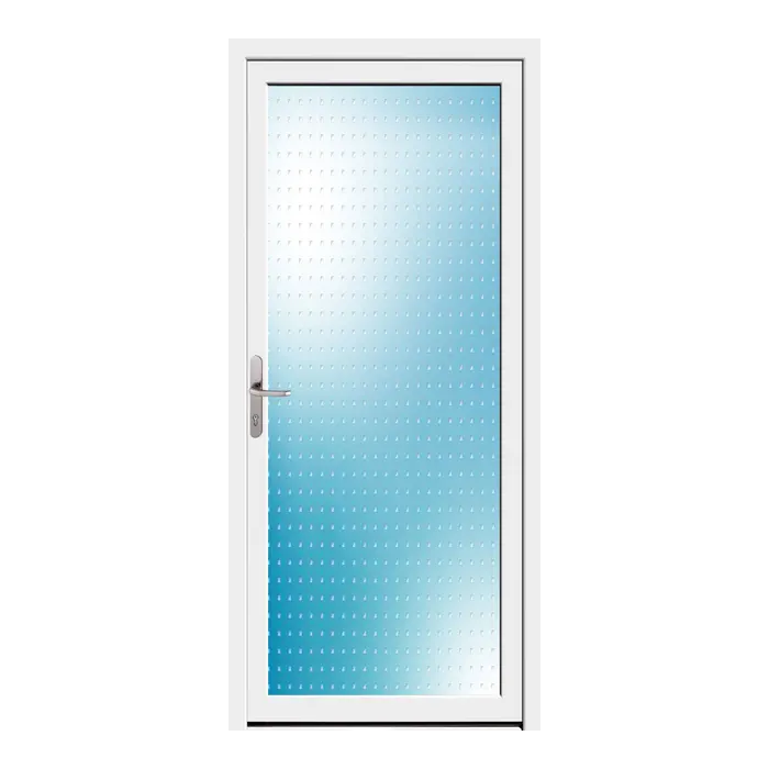 Nebeneingangstür 90x200 cm Vollglas Weiß