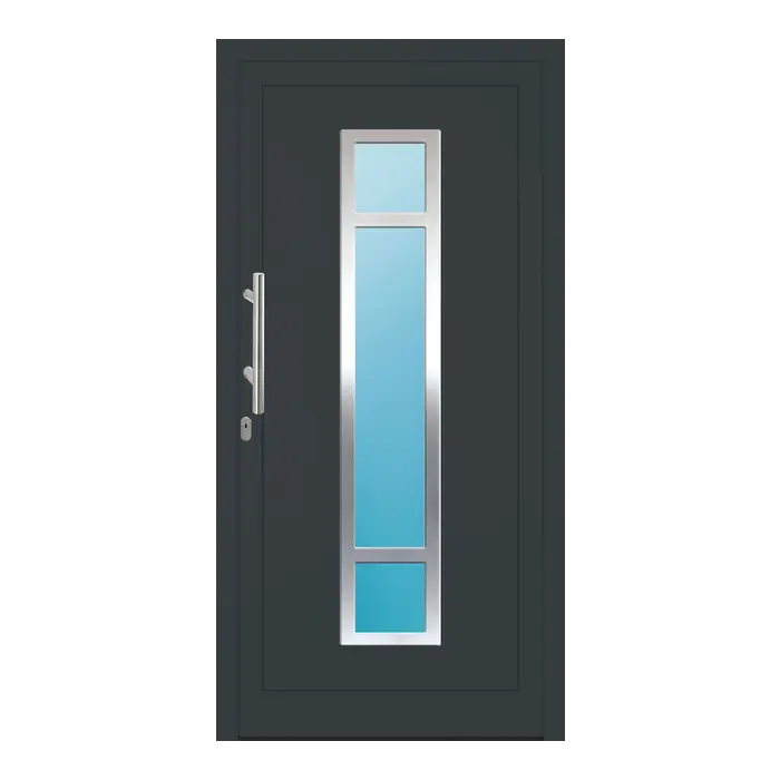 Haustür Aluminium 98,4x198 cm Prezo Top 01 Anthrazitgrau RAL 7016