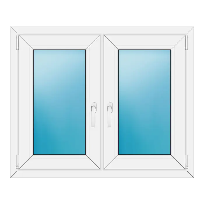Zweiflügeliges Kunststofffenster 102x84 cm Weiß