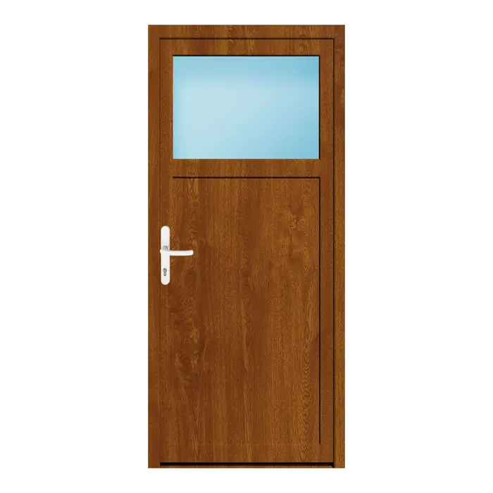 Nebeneingangstür 80x180 cm 1/3 Glas Golden Oak genarbt