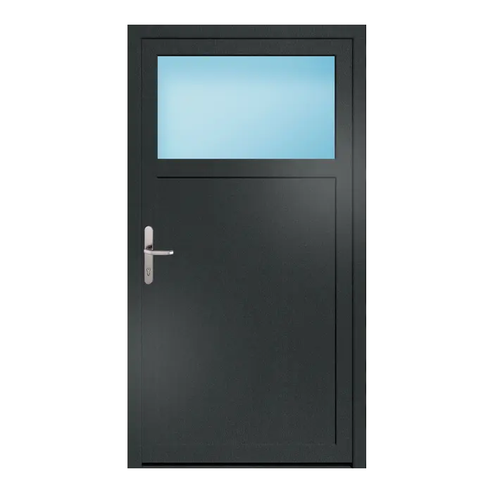 Nebeneingangstür 98x182 cm 1/3 Glas Anthrazitgrau genarbt