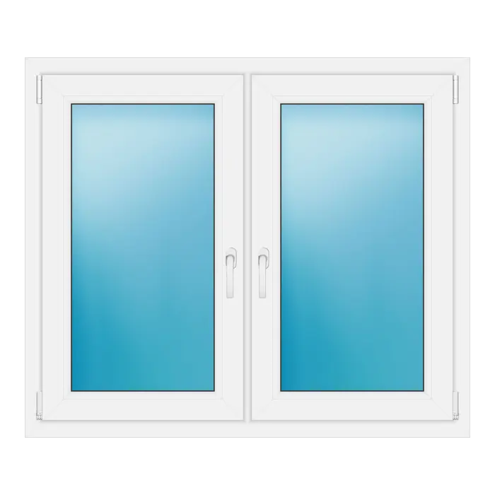 Zweiflügeliges Kunststofffenster 123x105 cm Weiß