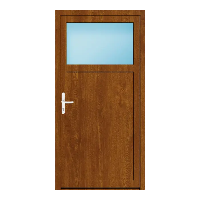 Nebeneingangstür 100x200 cm 1/3 Glas Golden Oak genarbt