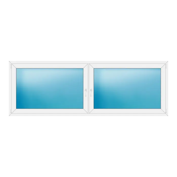 Zweiflügeliges Kunststofffenster 278x96 cm Weiß
