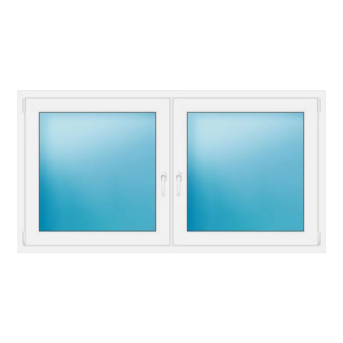Zweiflügeliges Kunststofffenster 180x95 cm Weiß
