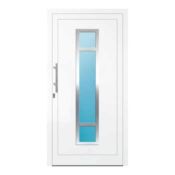Haustür Aluminium 110x213,6 cm Prezo Top 01 Verkehrsweiß RAL 9016