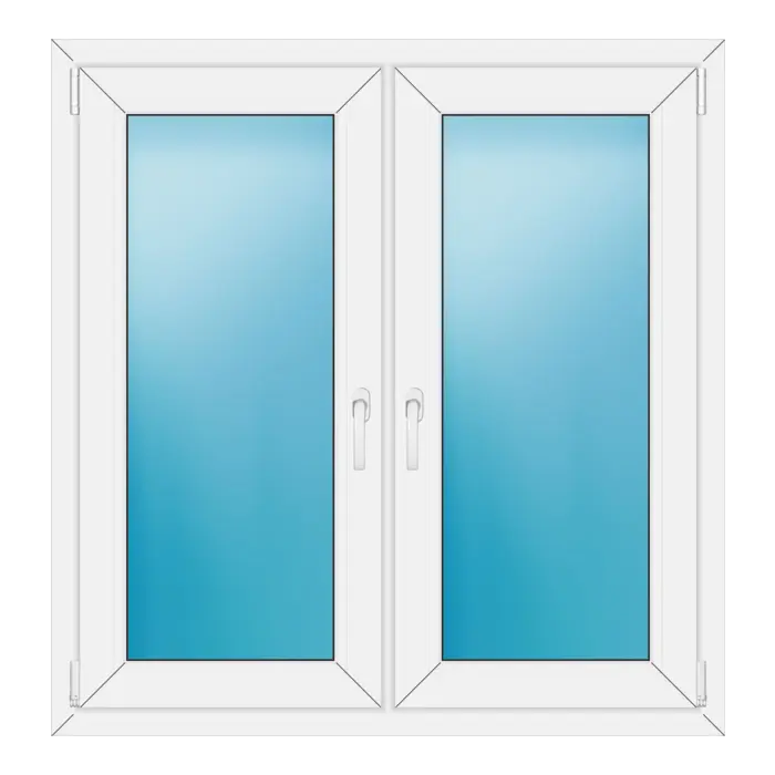 Zweiflügeliges Kunststofffenster 114x118 cm Weiß