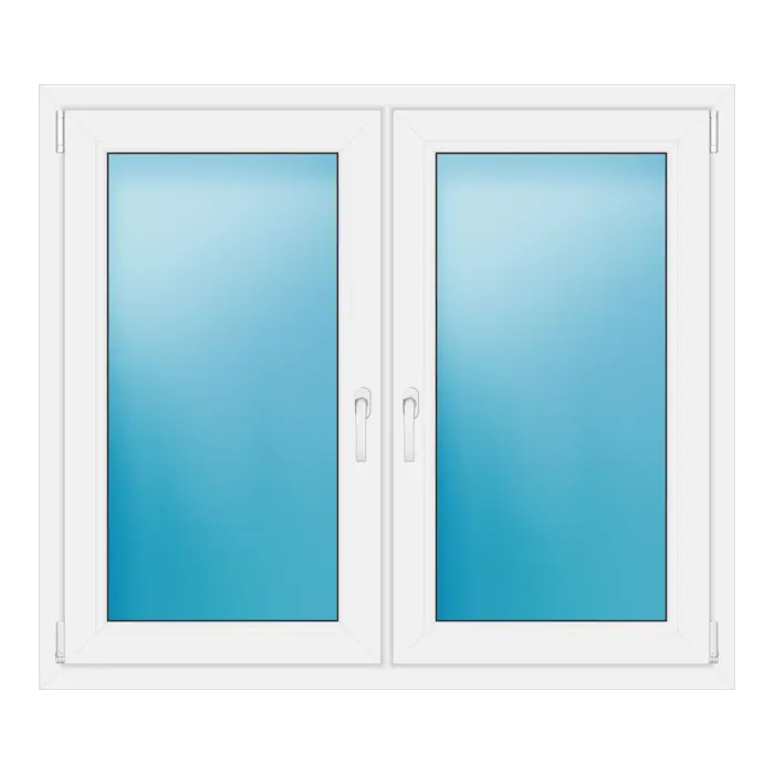 Zweiflügeliges Kunststofffenster 130x113 cm Weiß