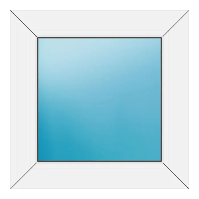 Festverglasung aus Kunststoff 52x52 cm Weiß