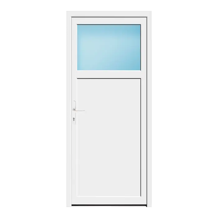 Nebeneingangstür 86x198 cm 1/3 Glas Weiß