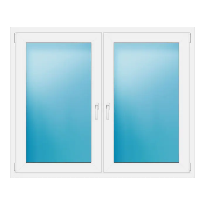 Zweiflügeliges Kunststofffenster 150x123 cm Weiß