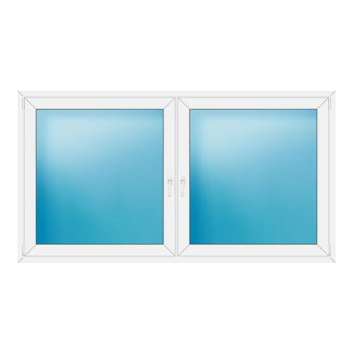 Zweiflügeliges Kunststofffenster 222x120 cm Weiß
