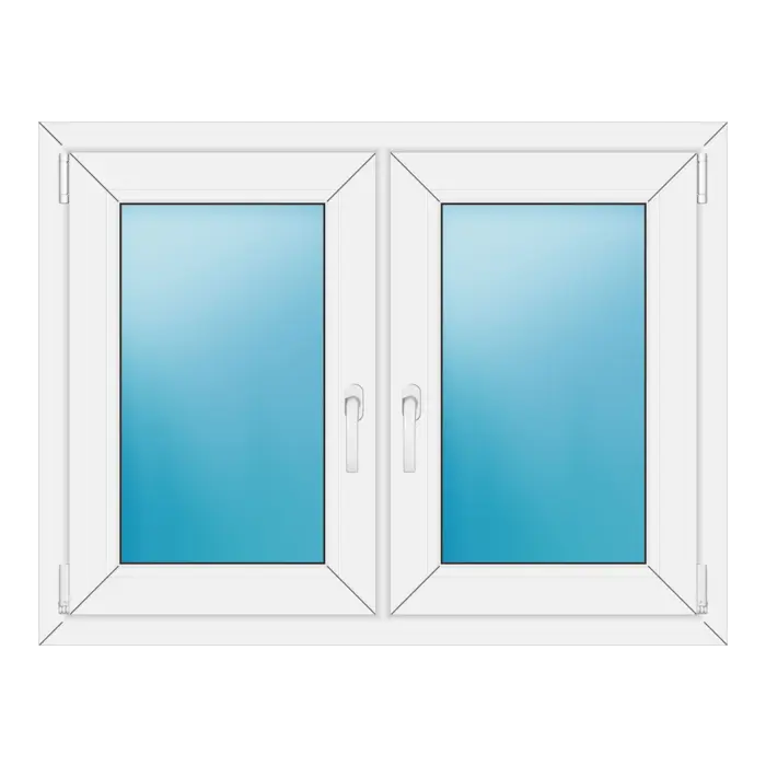 Zweiflügeliges Kunststofffenster 108x82 cm Weiß