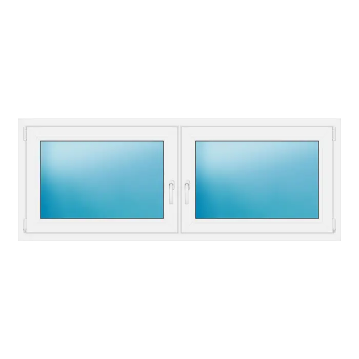 Zweiflügeliges Kunststofffenster 185x70 cm Weiß