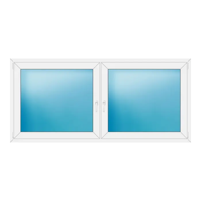 Zweiflügeliges Kunststofffenster 220x102 cm Weiß