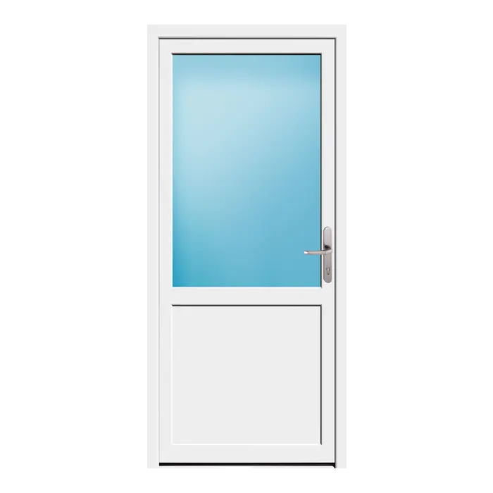 Nebeneingangstür 84,5x188 cm 2/3 Glas Weiß
