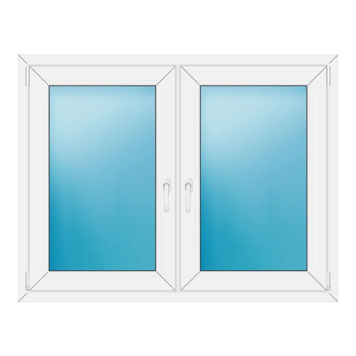 Zweiflügeliges Kunststofffenster 132x102 cm Weiß
