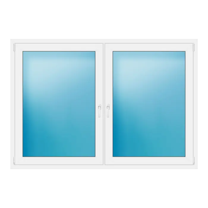 Zweiflügeliges Kunststofffenster 195x135,5 cm Weiß
