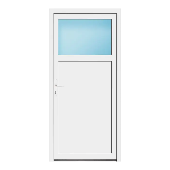 Nebeneingangstür 98x210 cm 1/3 Glas Weiß