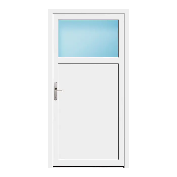Nebeneingangstür 104x206 cm 1/3 Glas Weiß
