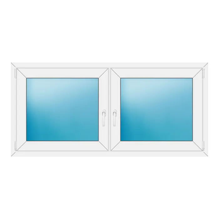 Zweiflügeliges Kunststofffenster 164x78 cm Weiß