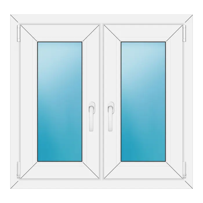 Zweiflügeliges Kunststofffenster 86x82 cm Weiß