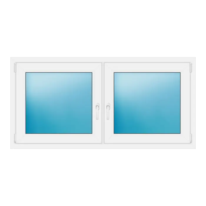 Zweiflügeliges Kunststofffenster 155,6x77 cm Weiß