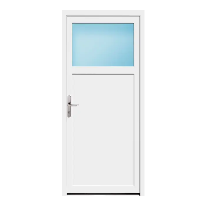 Nebeneingangstür 88x197 cm 1/3 Glas Weiß