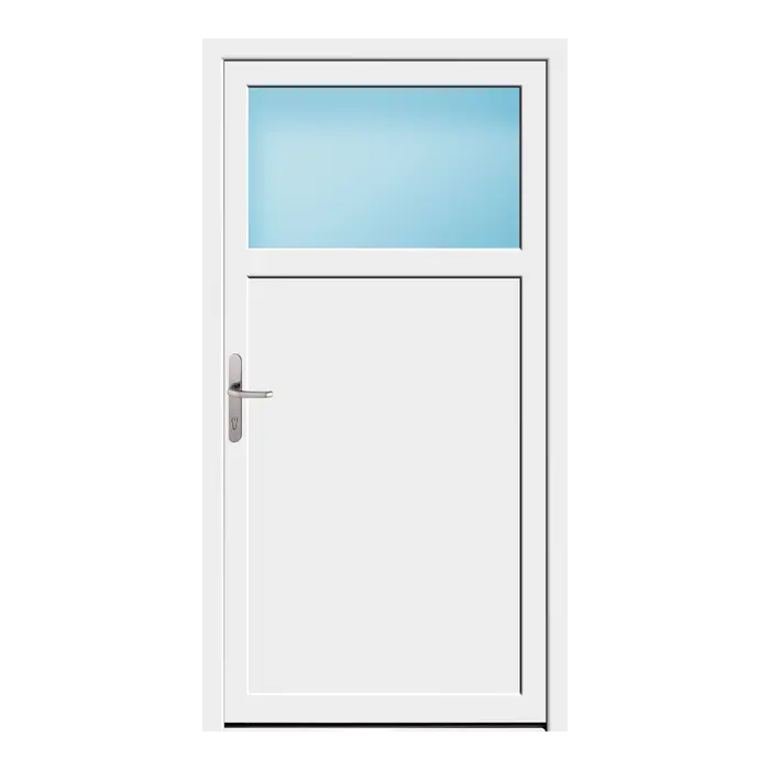 Nebeneingangstür 98x186 cm 1/3 Glas Weiß