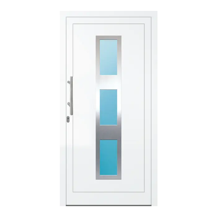 Haustür Aluminium 100x200 cm Prezo Top 04 Verkehrsweiß RAL 9016