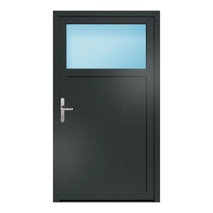 Nebeneingangstür 104x186 cm 1/3 Glas Anthrazit genarbt