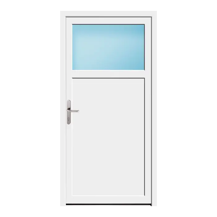 Nebeneingangstür 94x190 cm 1/3 Glas Weiß
