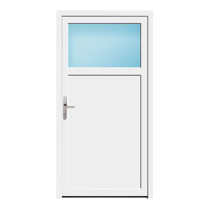 Nebeneingangstür 98x190 cm 1/3 Glas Weiß
