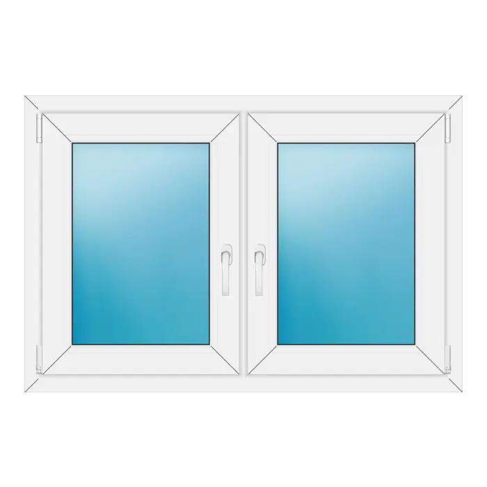 Zweiflügeliges Kunststofffenster 118x80 cm Weiß