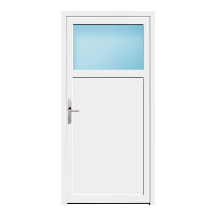 Nebeneingangstür 90x186 cm 1/3 Glas Weiß