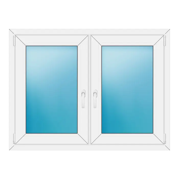 Zweiflügeliges Kunststofffenster 122x92 cm Weiß