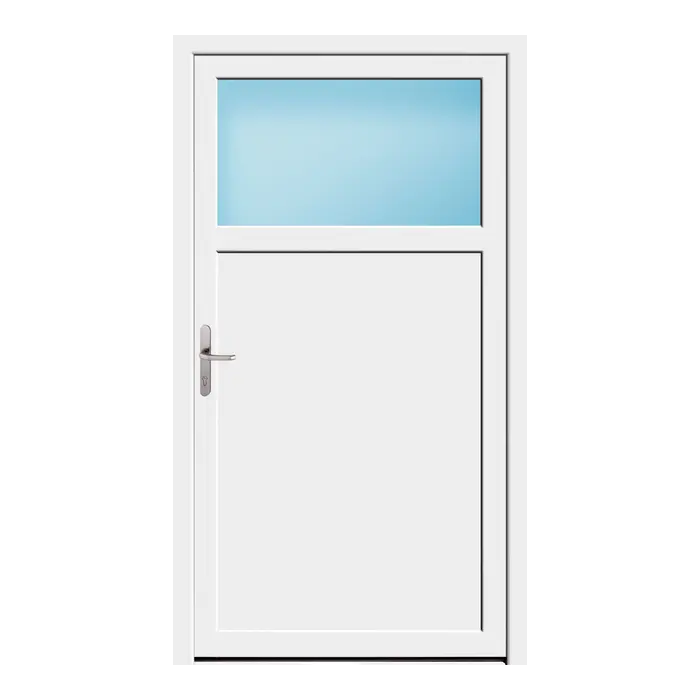 Nebeneingangstür 118x210 cm 1/3 Glas Weiß