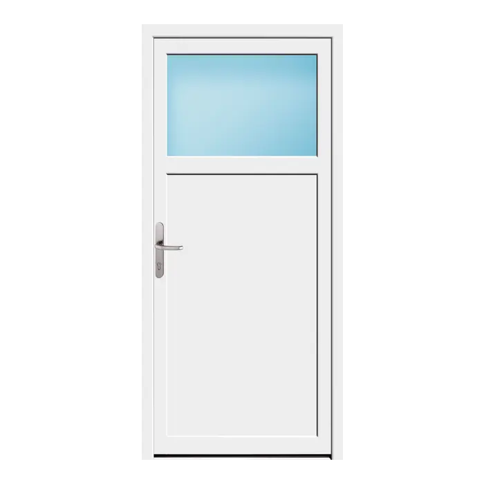 Nebeneingangstür 86x186 cm 1/3 Glas Weiß