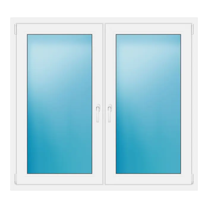 Zweiflügeliges Kunststofffenster 143x132 cm Weiß