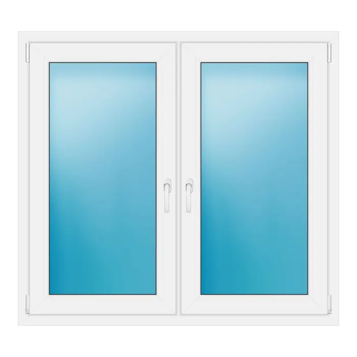 Zweiflügeliges Kunststofffenster 132x121 cm Weiß