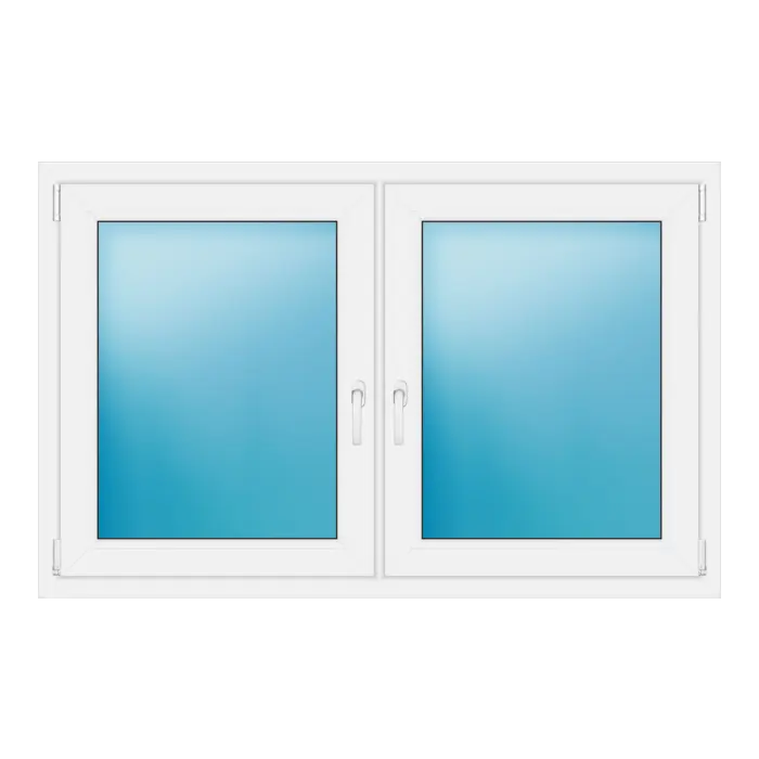 Zweiflügeliges Kunststofffenster 147x94 cm Weiß
