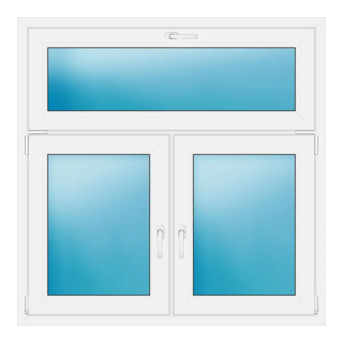 Zweiflügeliges Kunststofffenster 130x130 cm Weiß