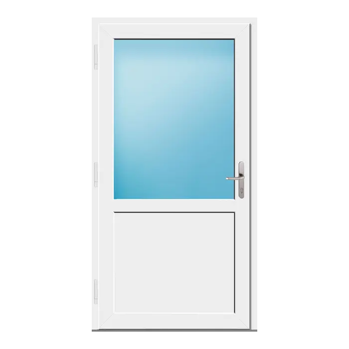 Nebeneingangstür 106,5x202 cm 2/3 Glas Weiß