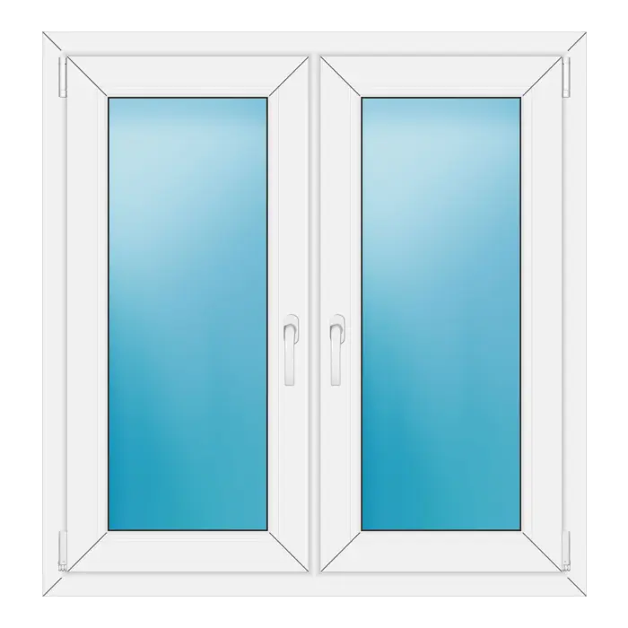 Zweiflügeliges Kunststofffenster 106x110 cm Weiß