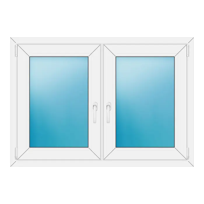 Zweiflügeliges Kunststofffenster 122x86 cm Weiß