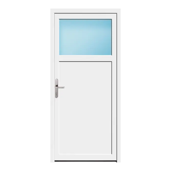 Nebeneingangstür 87x190 cm 1/3 Glas Weiß