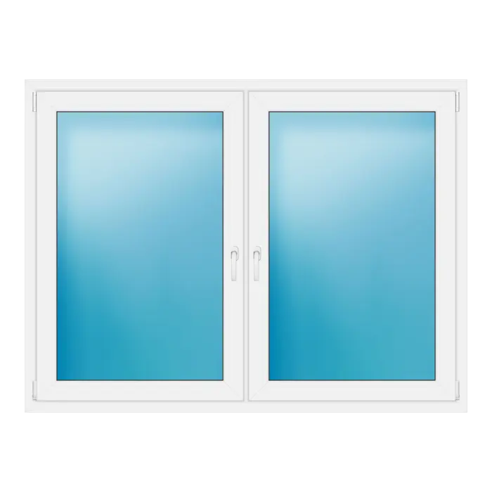 Zweiflügeliges Kunststofffenster 177x133 cm Weiß
