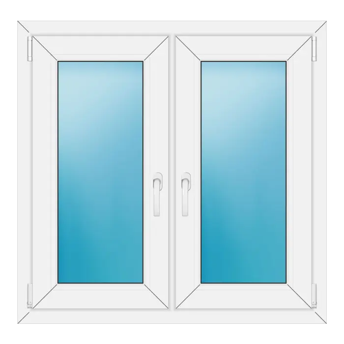 Zweiflügeliges Kunststofffenster 98x96 cm Weiß