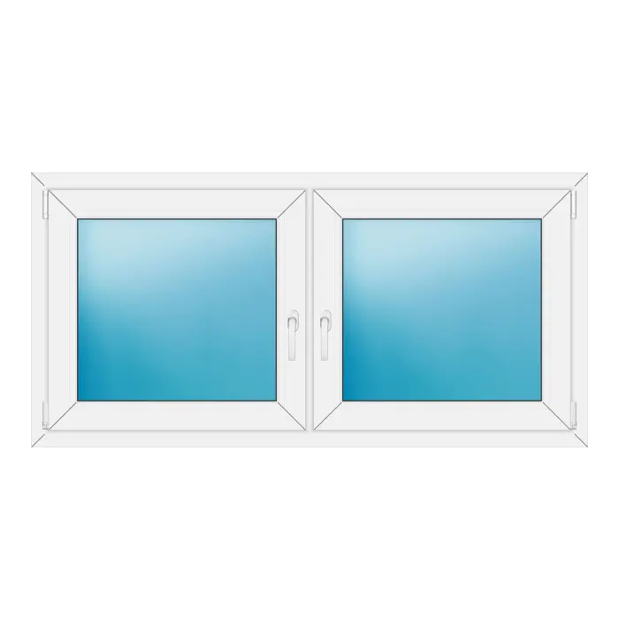 Zweiflügeliges Kunststofffenster 154x76 cm Weiß