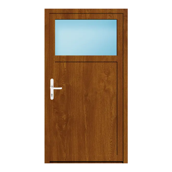 Nebeneingangstür 94x175 cm 1/3 Glas Golden Oak genarbt